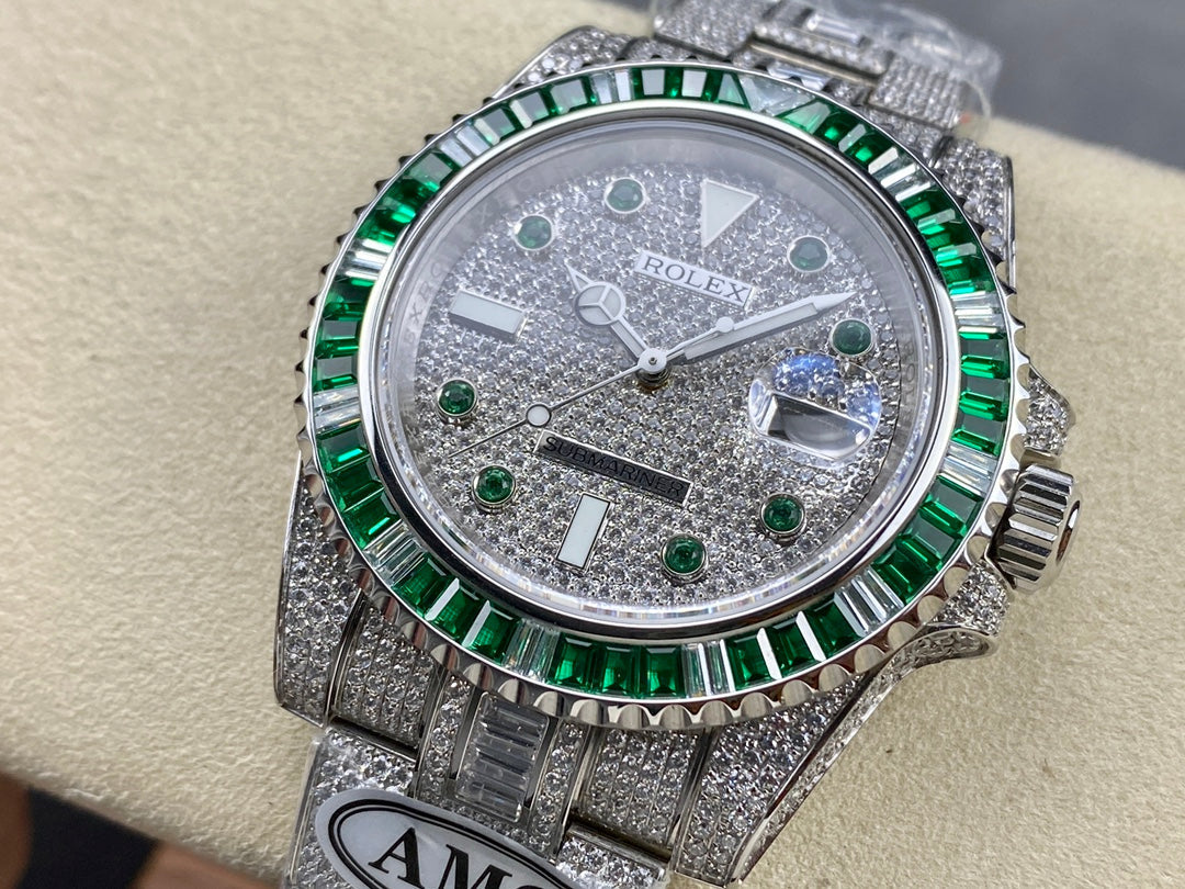 Rolex Submariner Date Green Full Diamond