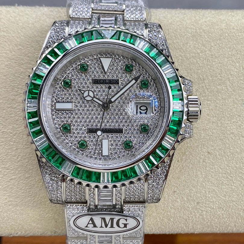 Rolex Submariner Date Green Full Diamond