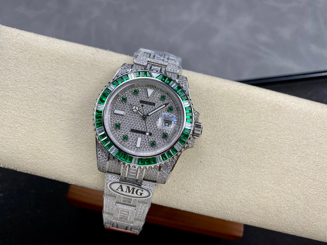 Rolex Submariner Date Green Full Diamond