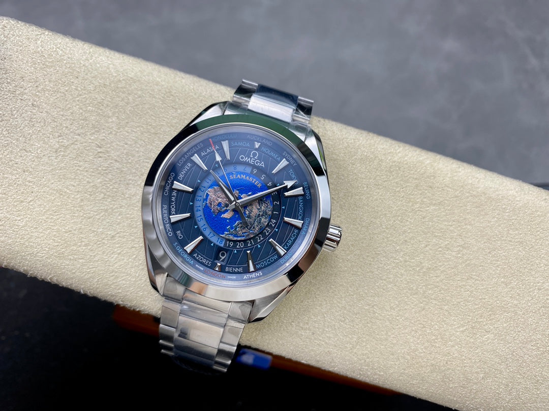 Omega Seamaster Aqua Terra Worldtimer 43mm Blue Dial