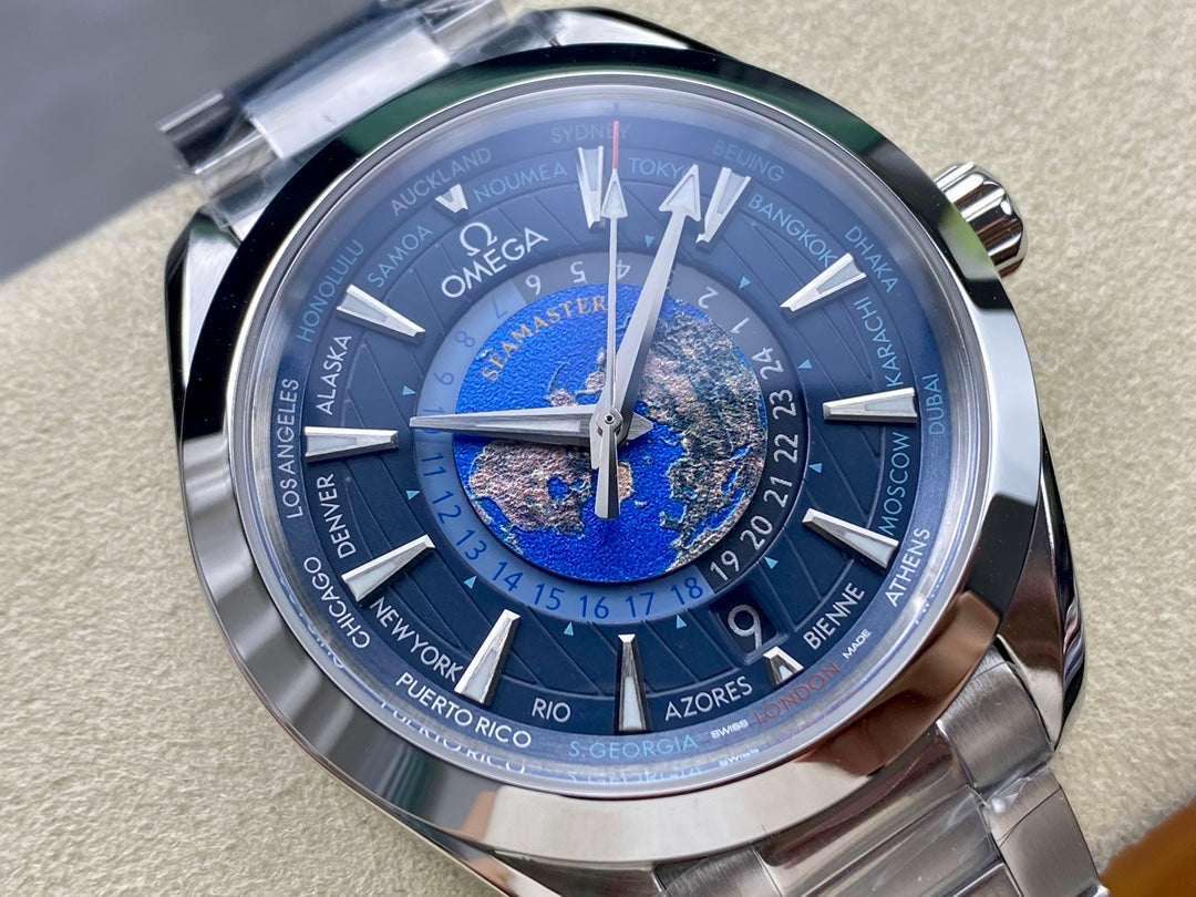 Omega Seamaster Aqua Terra Worldtimer 43mm Blue Dial