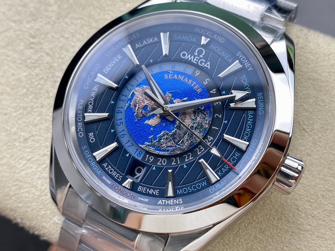 Omega Seamaster Aqua Terra Worldtimer 43mm Blue Dial