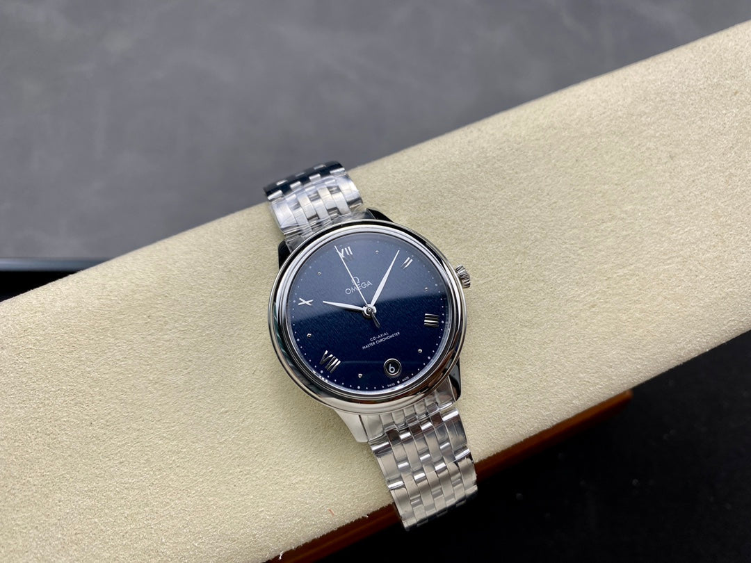 Omega De Ville 34mm Silver Blue Dial