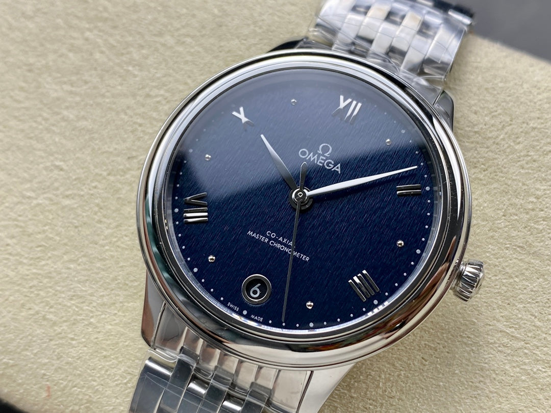 Omega De Ville 34mm Silver Blue Dial