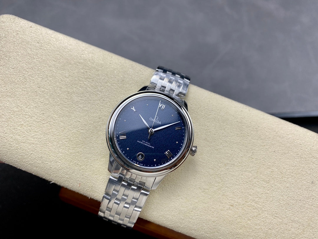 Omega De Ville 34mm Silver Blue Dial