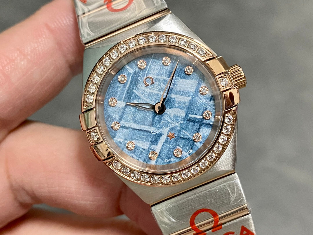 Omega Constellation 27mm Pink Gold Blue Dial