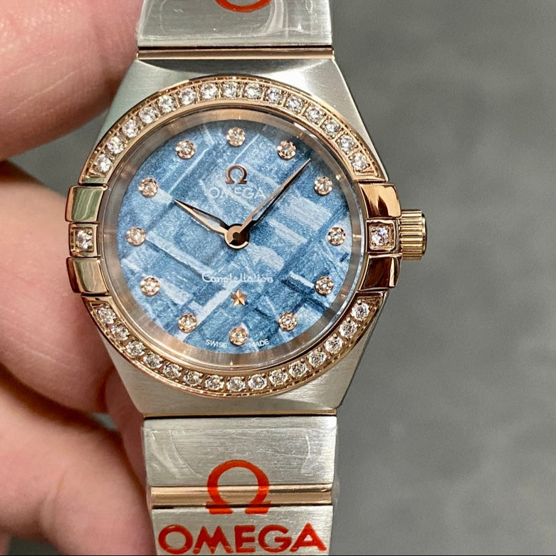 Omega Constellation 27mm Pink Gold Blue Dial