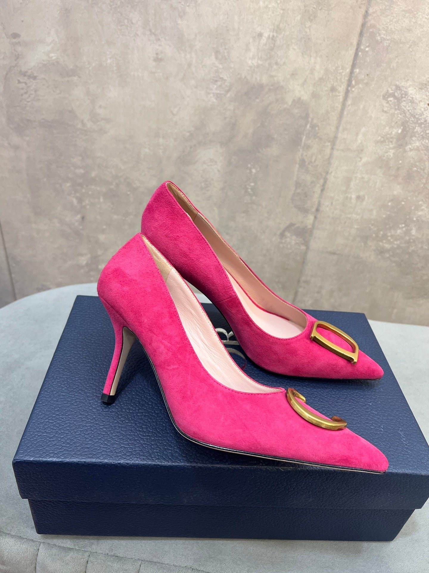 CD 26 High-Heeled 85 Pumps Pink Suede 594569
