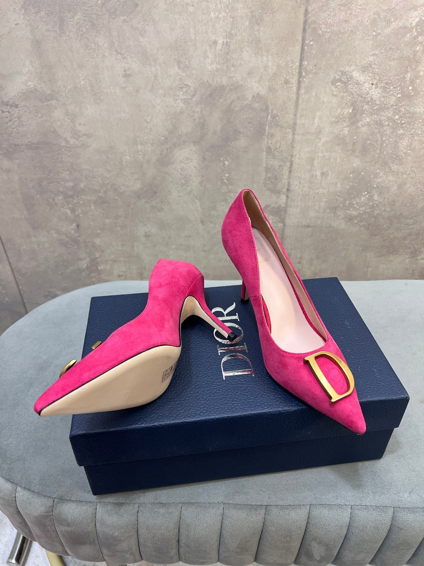 CD 26 High-Heeled 85 Pumps Pink Suede 594569