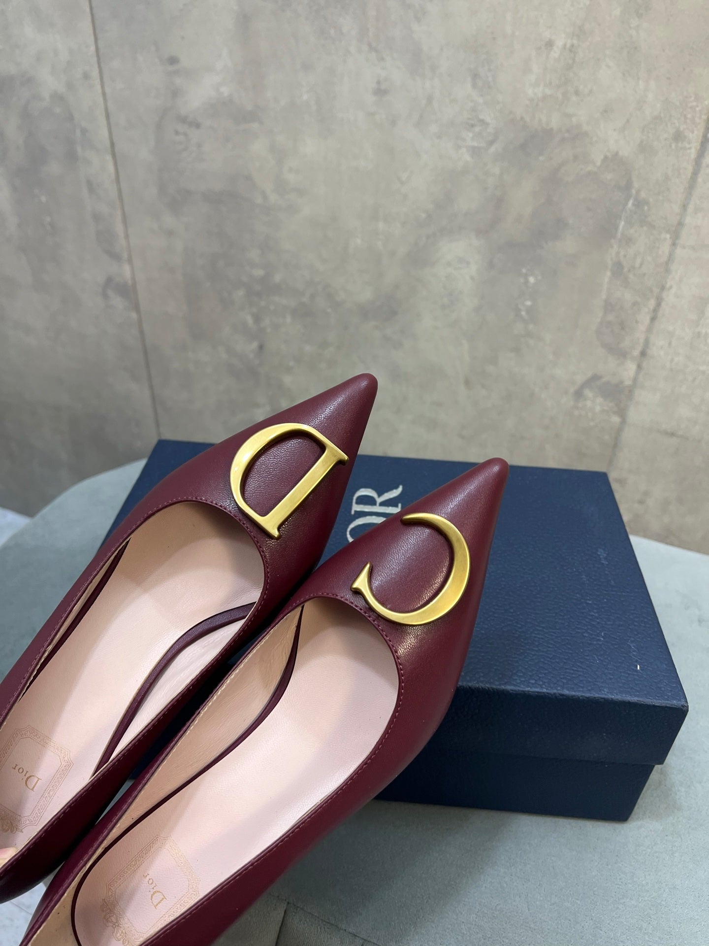 CD 26 High-Heeled 40 Pumps Burgundy Cowhide 594578