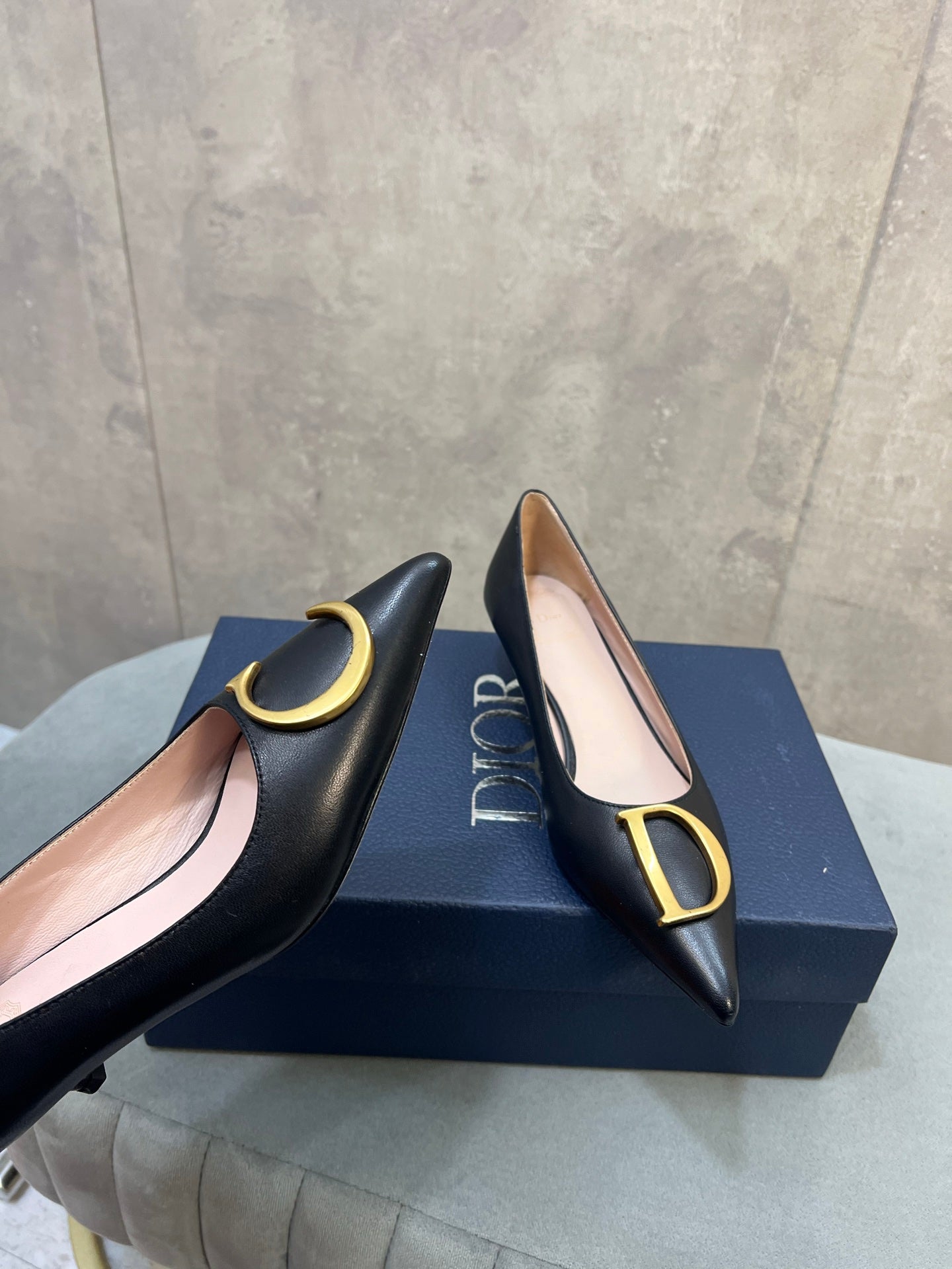 CD 26 High-Heeled 40 Pumps Black Cowhide 594579