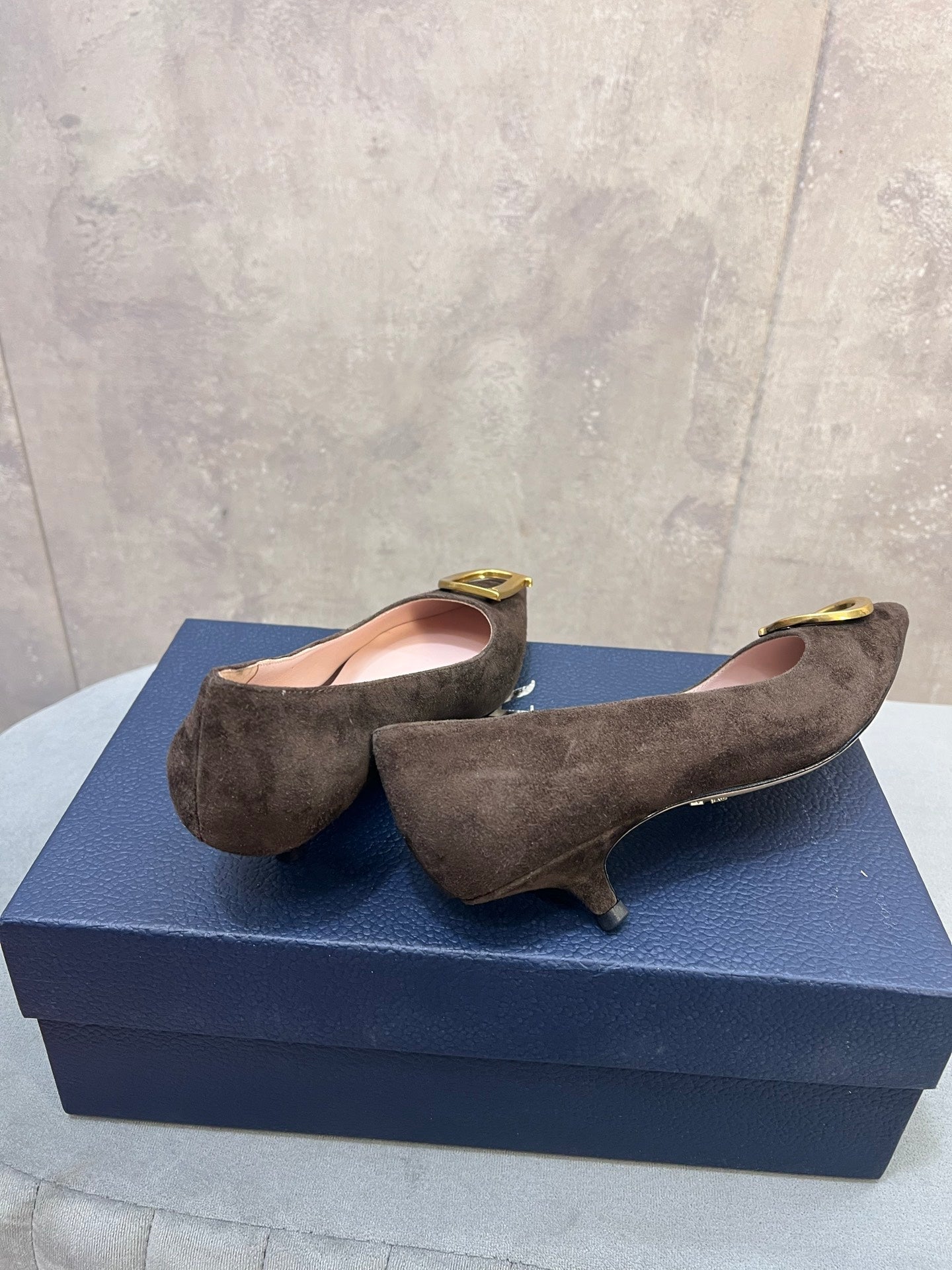 CD 26 High-Heeled 40 Pumps Dark Brown Suede 594582