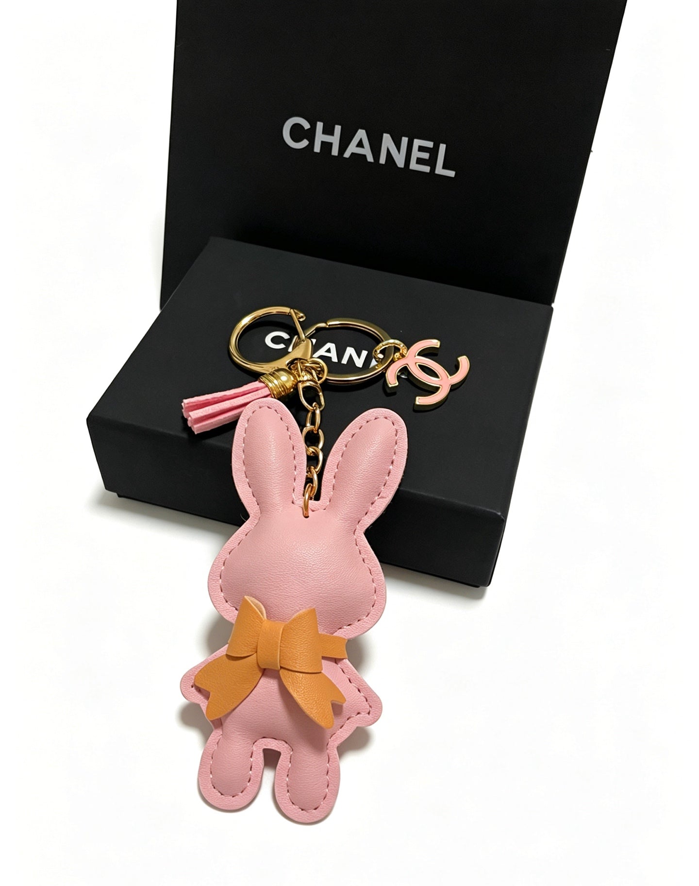 Chanel Pink Rabbit Charm Leather