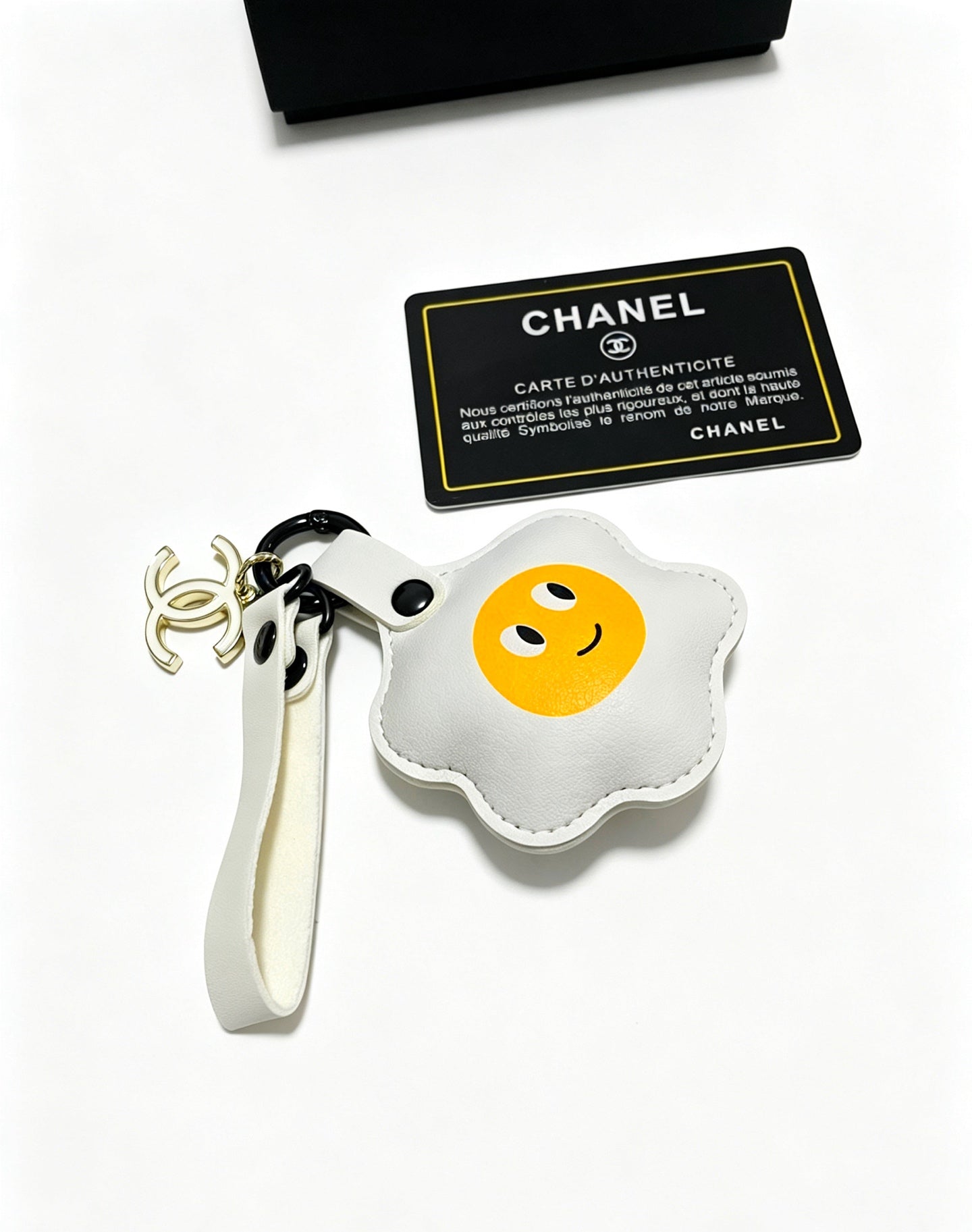 Chanel Fried Egg-shaped Charm Leather