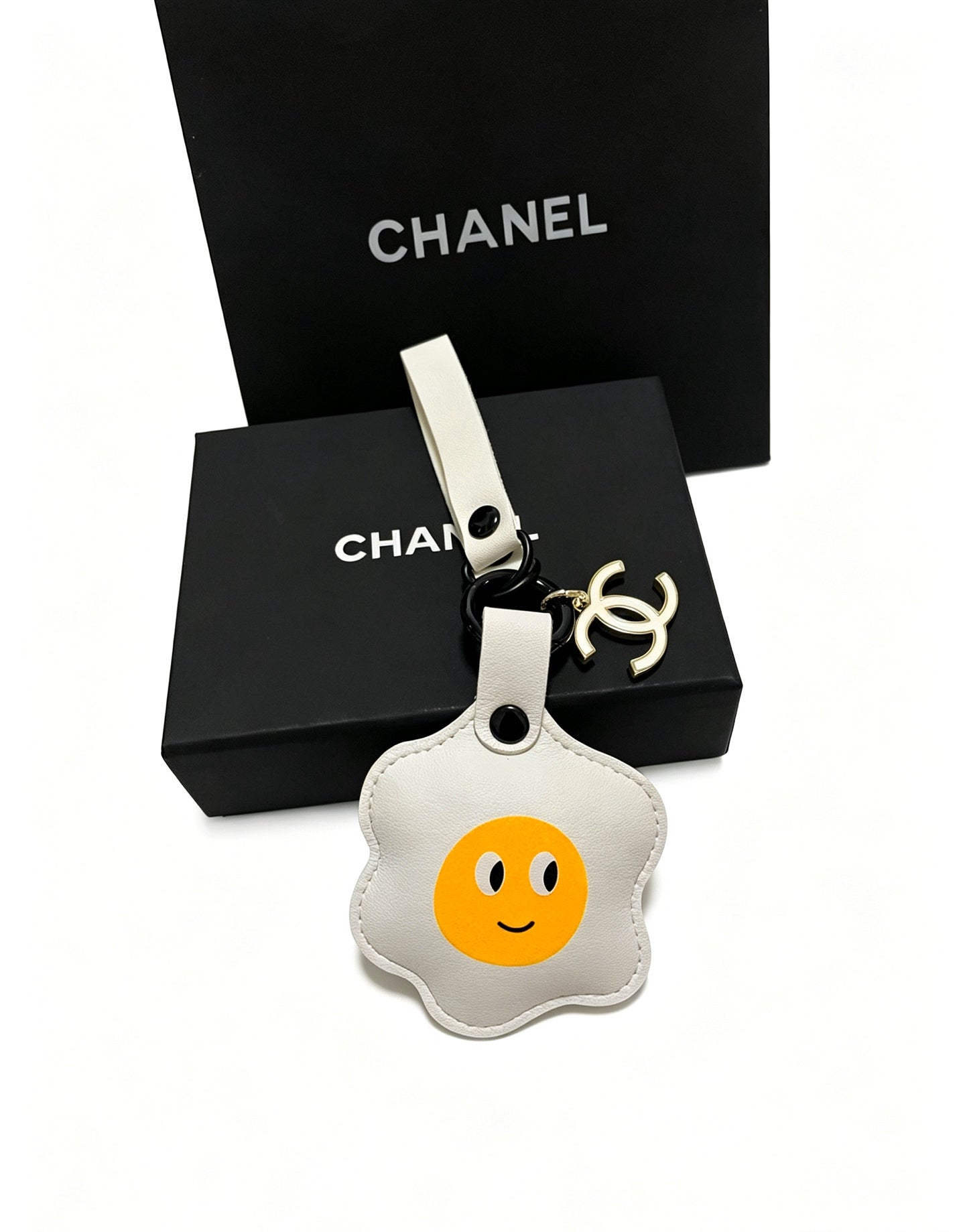 Chanel Fried Egg-shaped Charm Leather