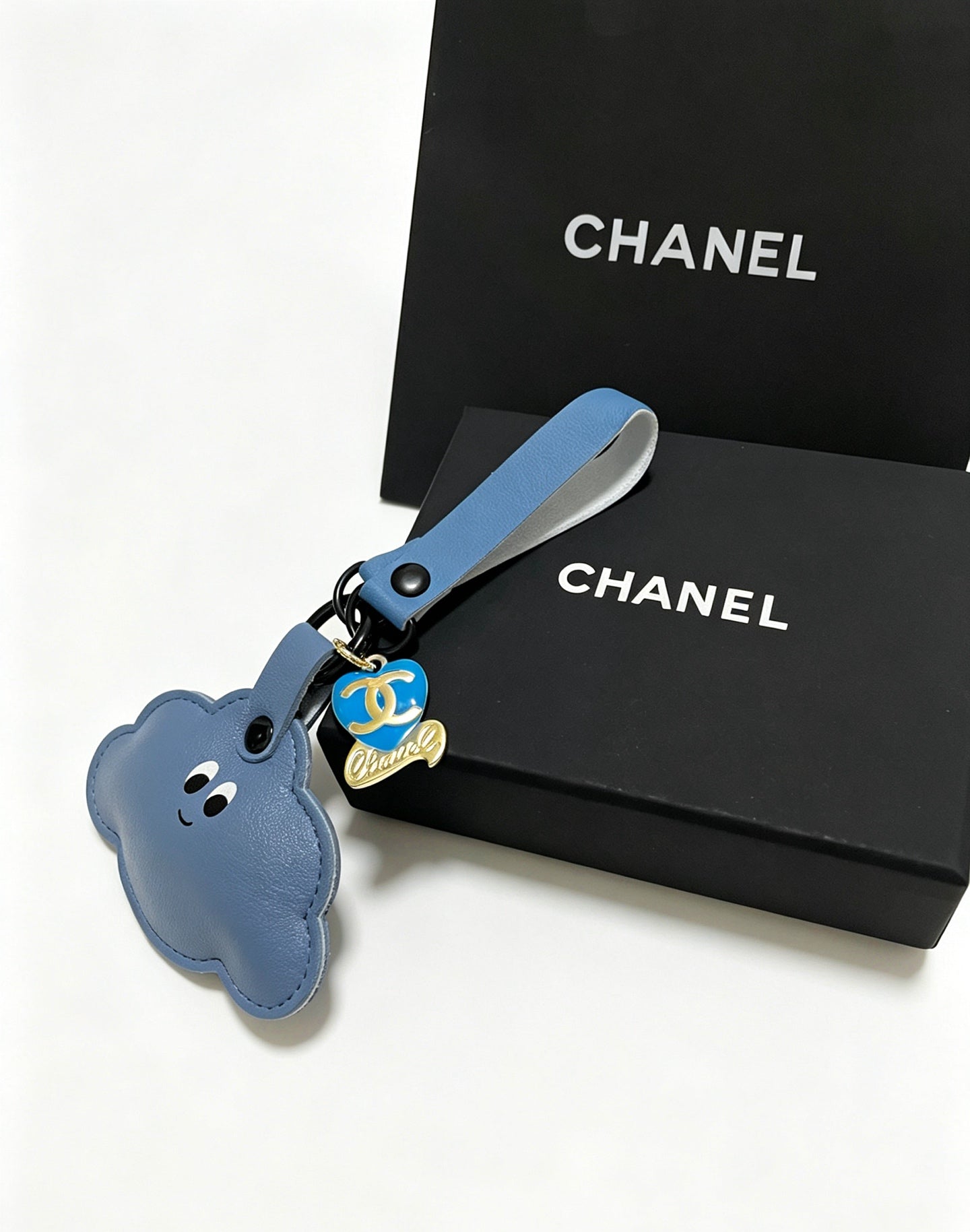 Chanel Blue Cloud-shaped Charm Leather