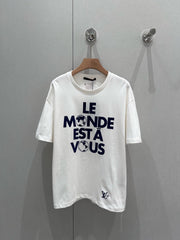 LV 25  T-shirt White Mix Blue Cotton 210315