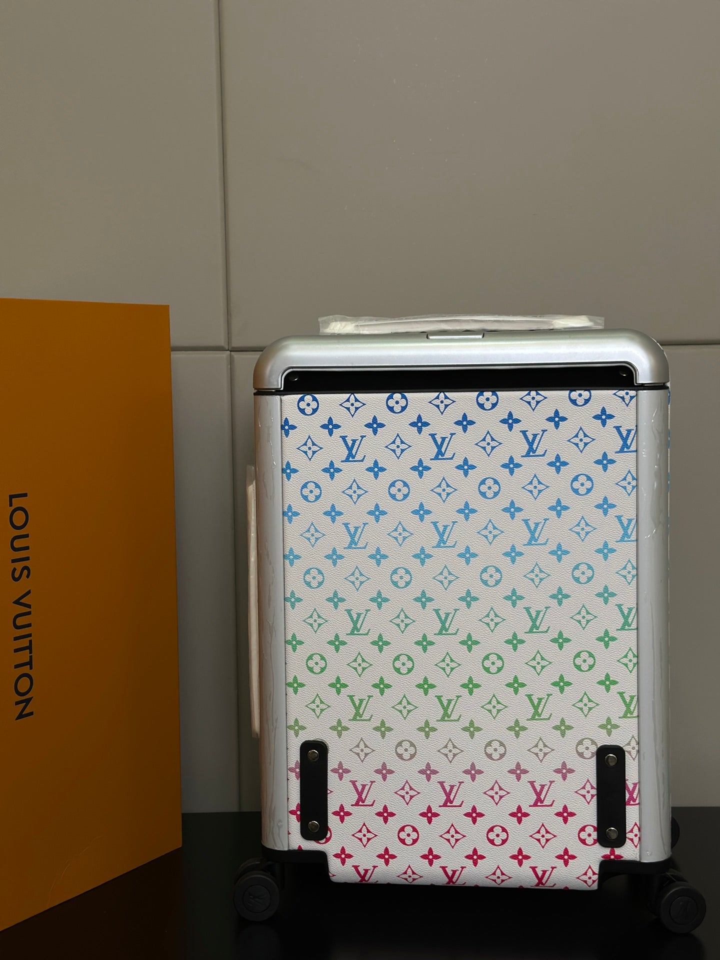 LV 2025 Horizon 55 Suitcase White Mix Colors Canvas Leather 273841