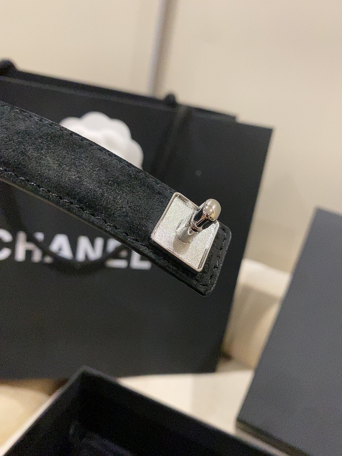 Chanel 2026 Double C Belt 25mm Suede Leather 215395