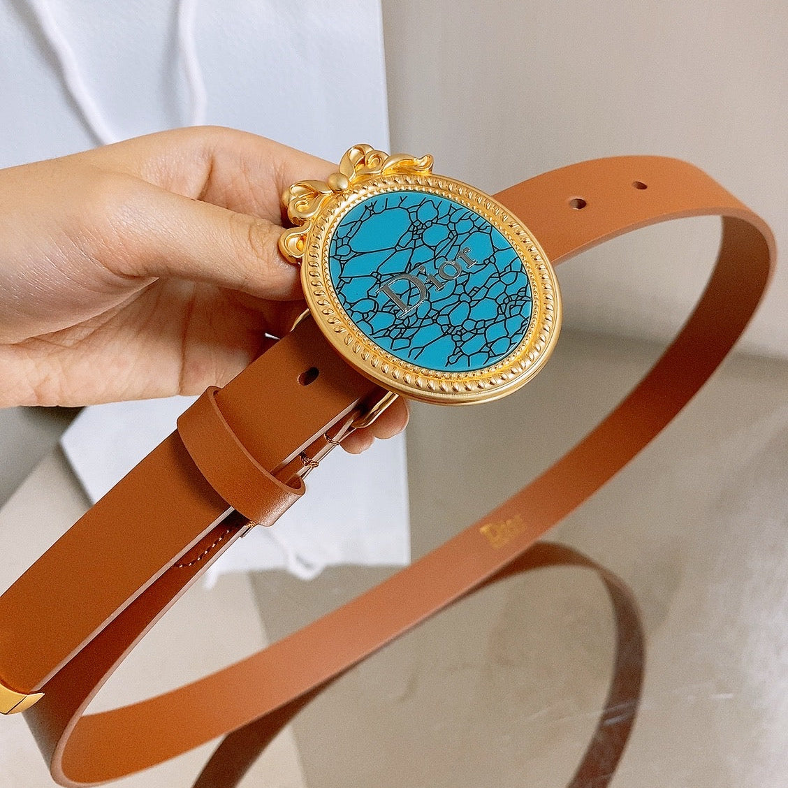 Dior 2026 Médaillon Belt 25mm Leather 216234