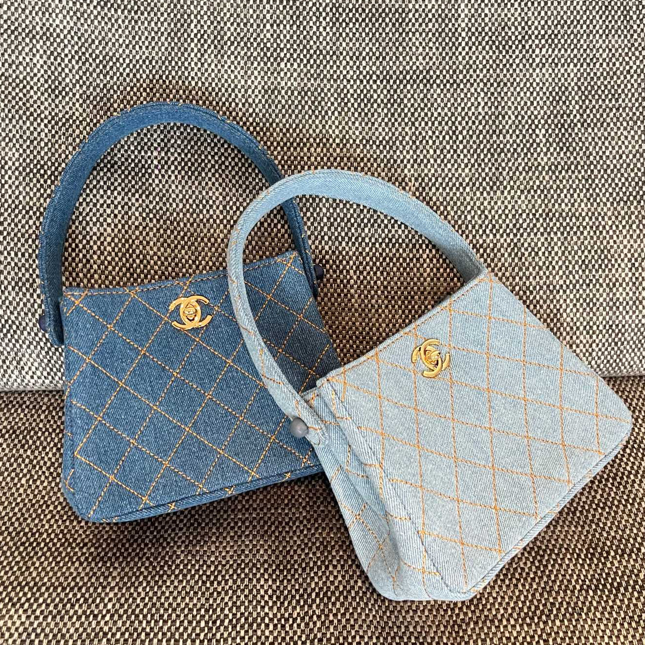Chanel 2026 Vintage Matelasse Mini Bag 18cm Denim Leather