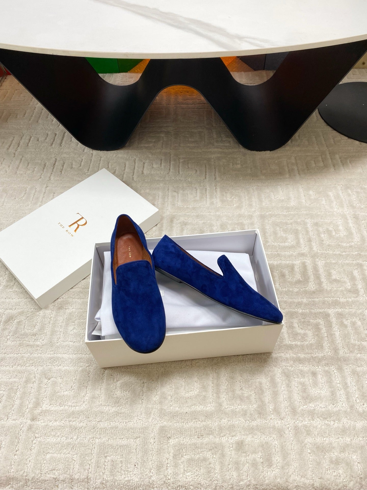 The Row 2025 Tipi Loafer Blue Suede 541527
