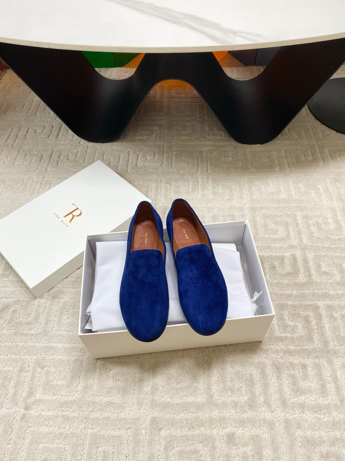 The Row 2025 Tipi Loafer Blue Suede 541527