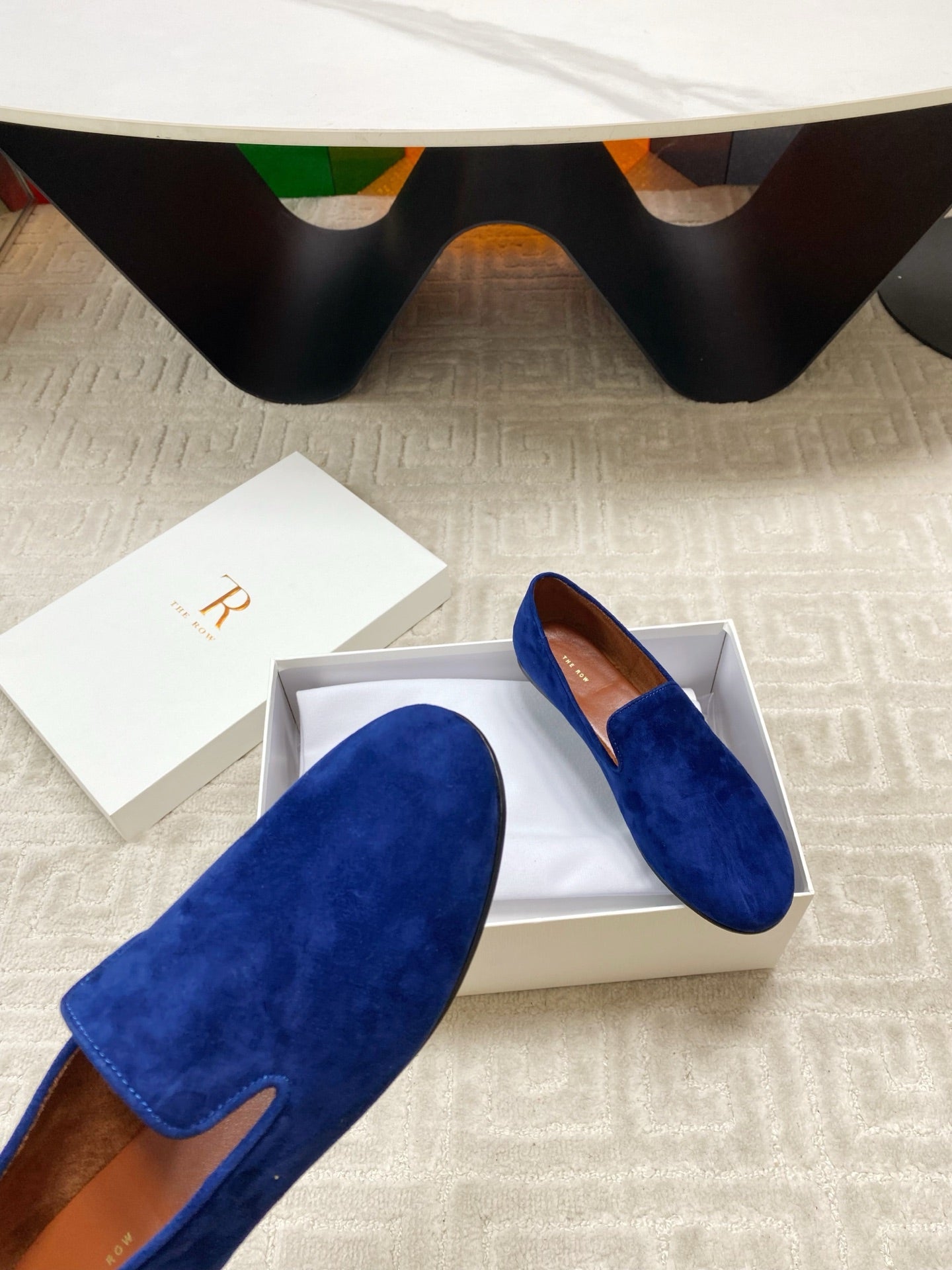 The Row 2025 Tipi Loafer Blue Suede 541527