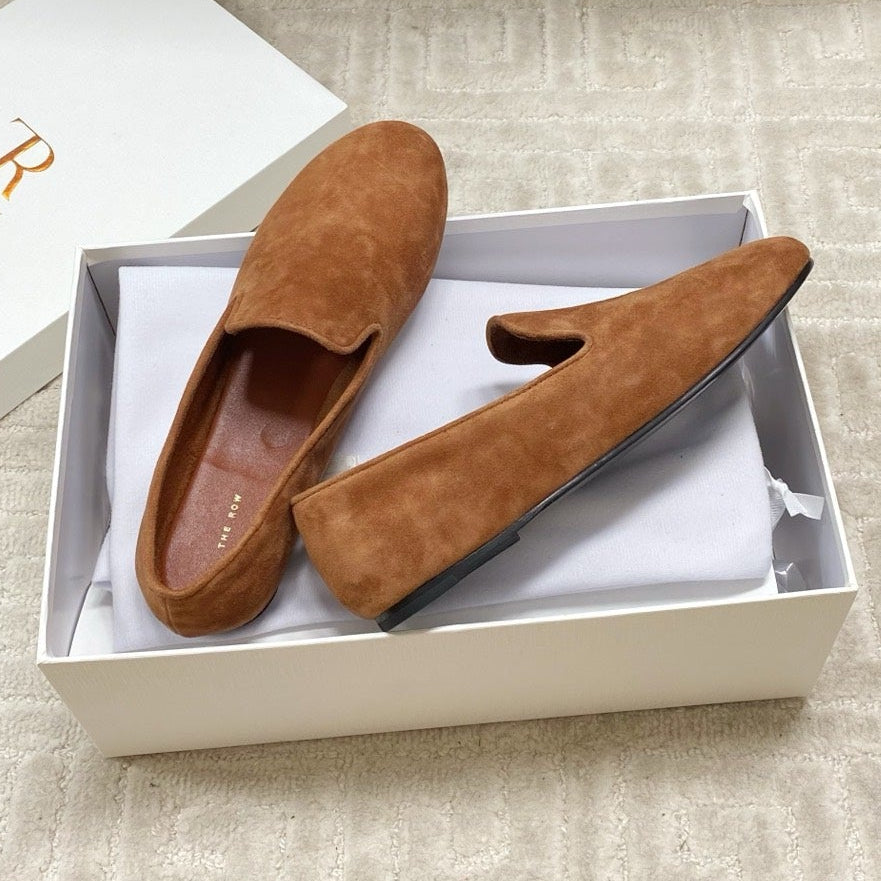 The Row 2025 Tipi Loafer Brown Suede 541528