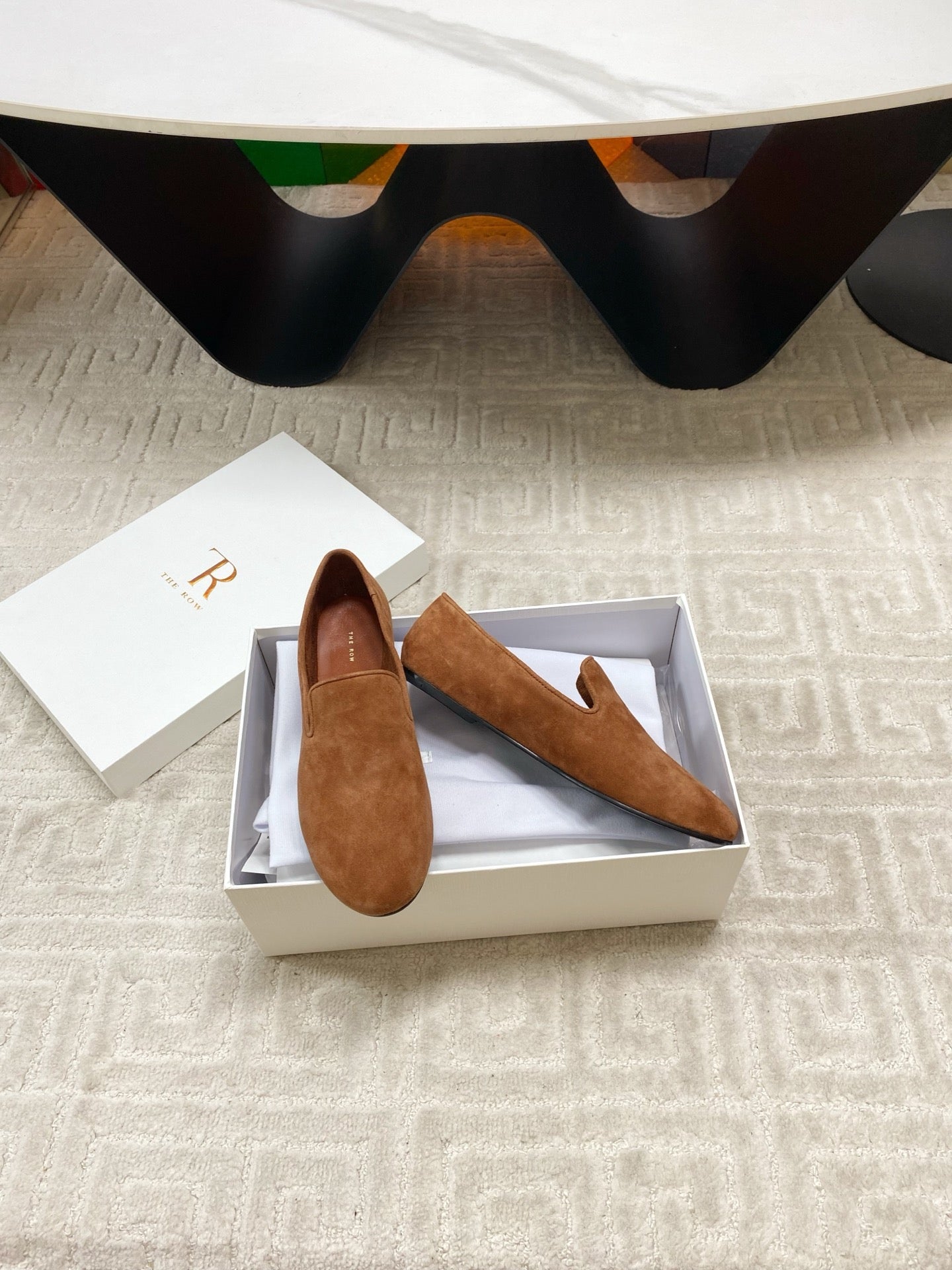 The Row 2025 Tipi Loafer Brown Suede 541528