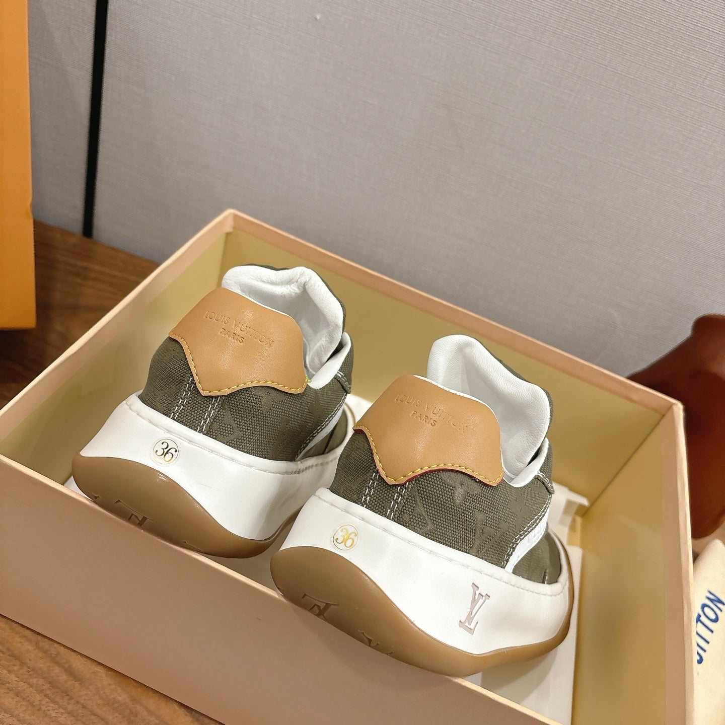 LV 2026 Tilted Sneaker Green Canvas Leather 594936