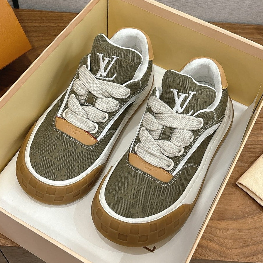LV 2026 Tilted Sneaker Green Canvas Leather 594936