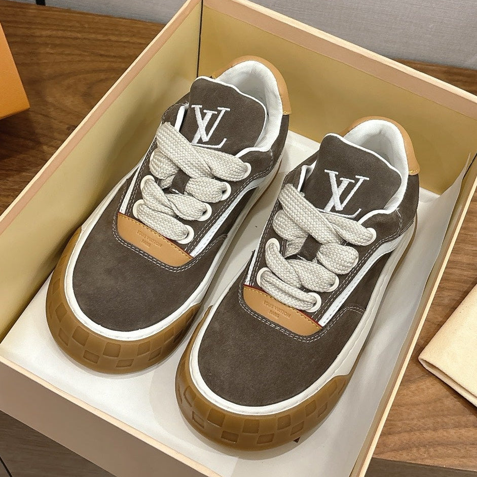 LV 2026 Tilted Sneaker Gray Suede Leather 594931