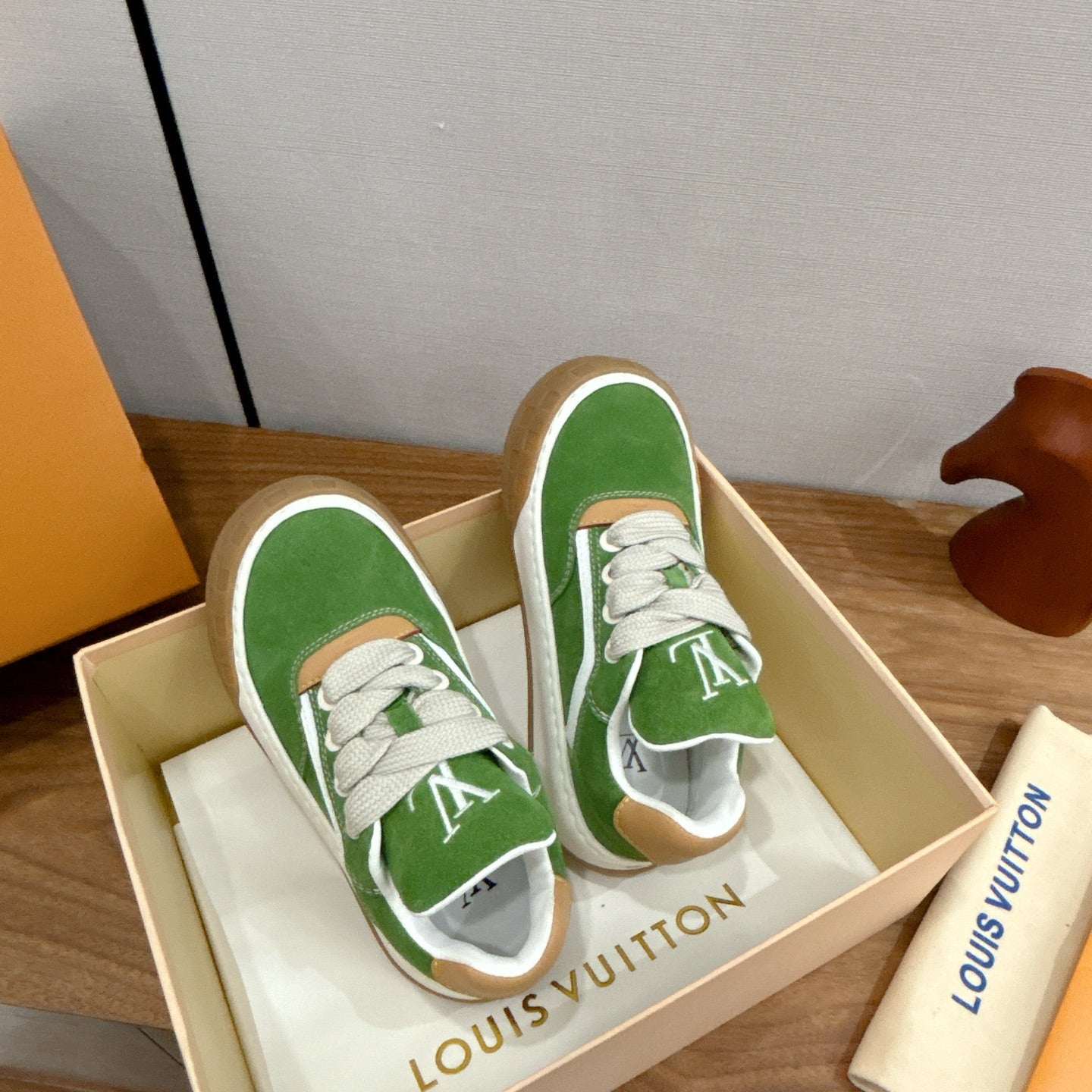 LV 2026 Tilted Sneaker Green Suede Leather 594932