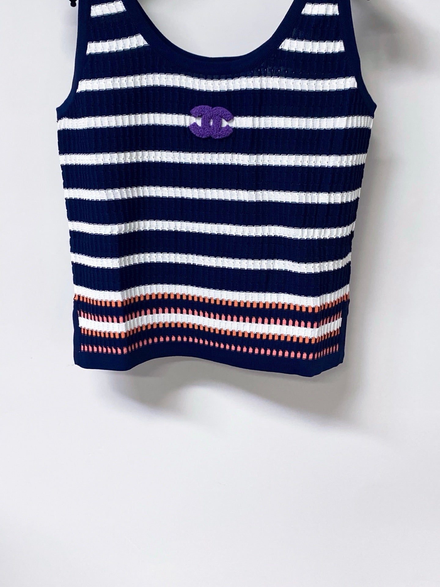 Chanel 2026 Stripped Knit Vest Tencel 442959