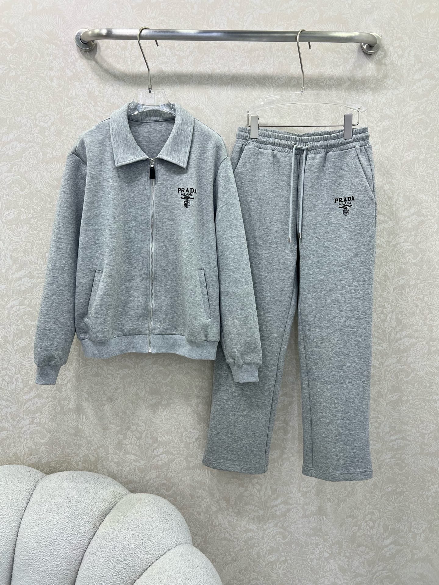 Prada 2025 Set Gray and Navy Blue Cotton