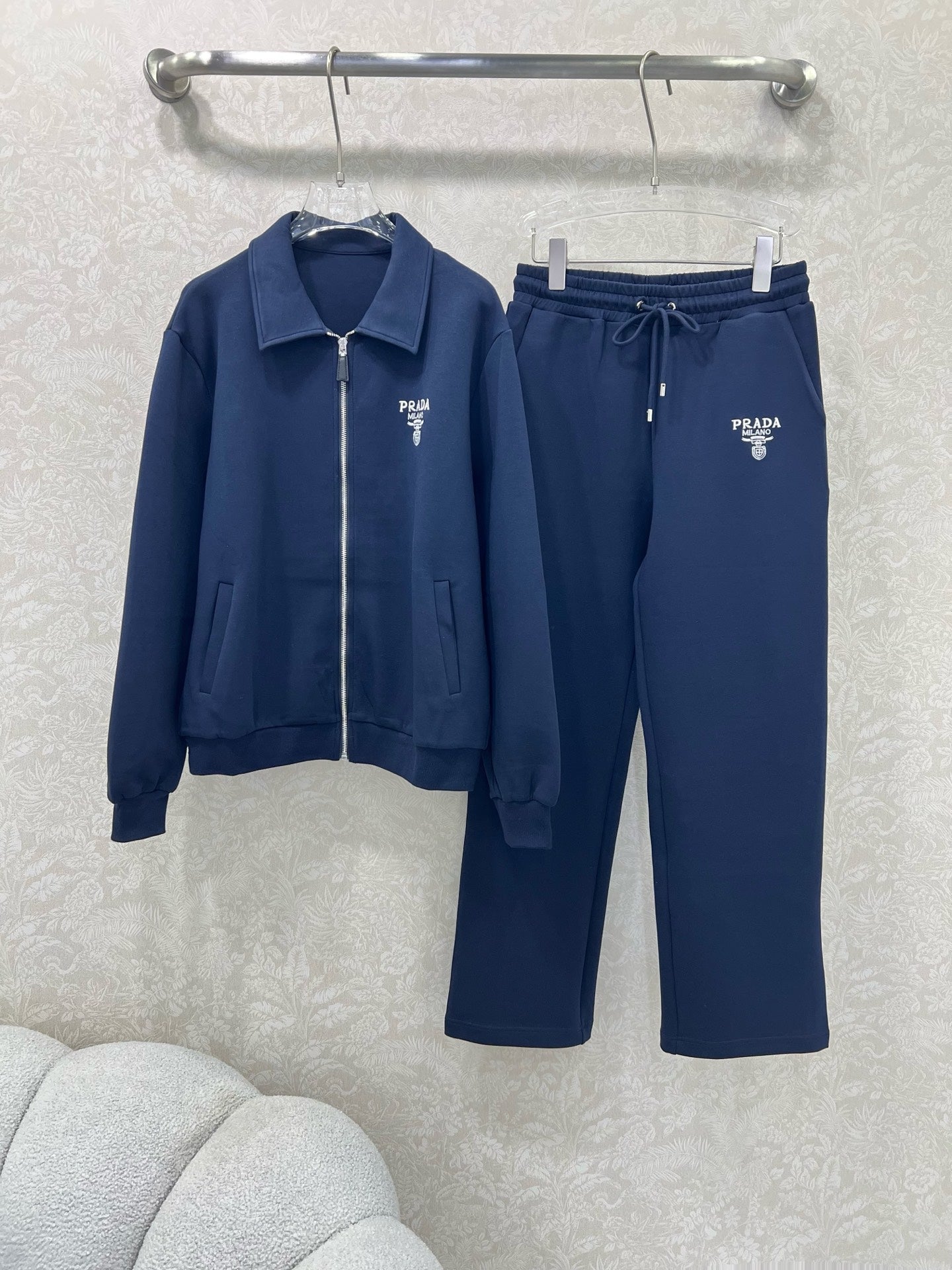 Prada 2025 Set Gray and Navy Blue Cotton