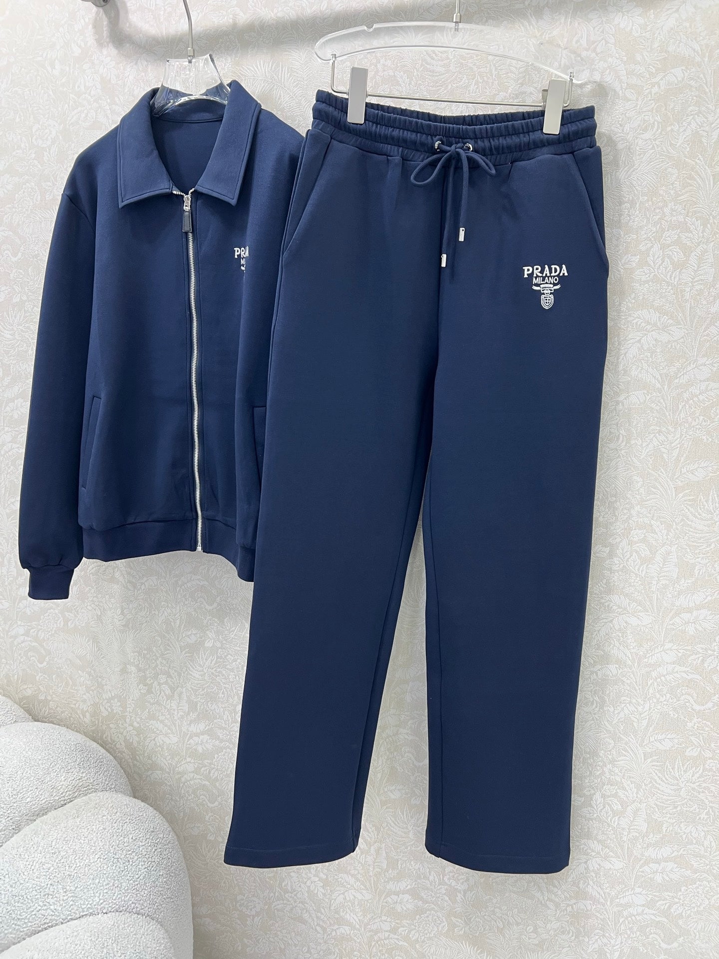 Prada 2025 Set Gray and Navy Blue Cotton