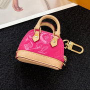 LV Alma Bag Charm Pink mix Beige Cowhide Canvas