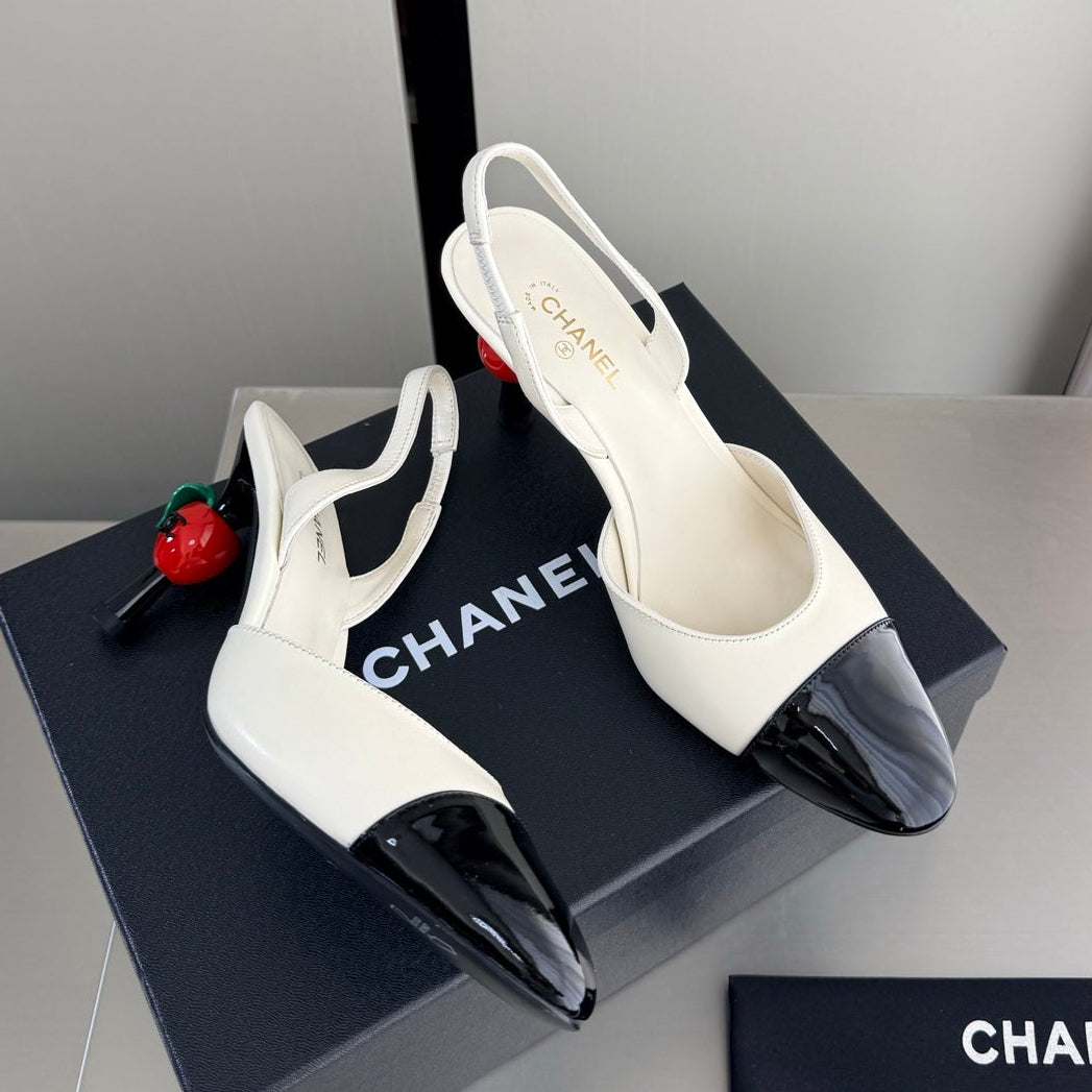 Chanel 2026 Little Red Apple Heel Slingback 85mm Lambskin 929465