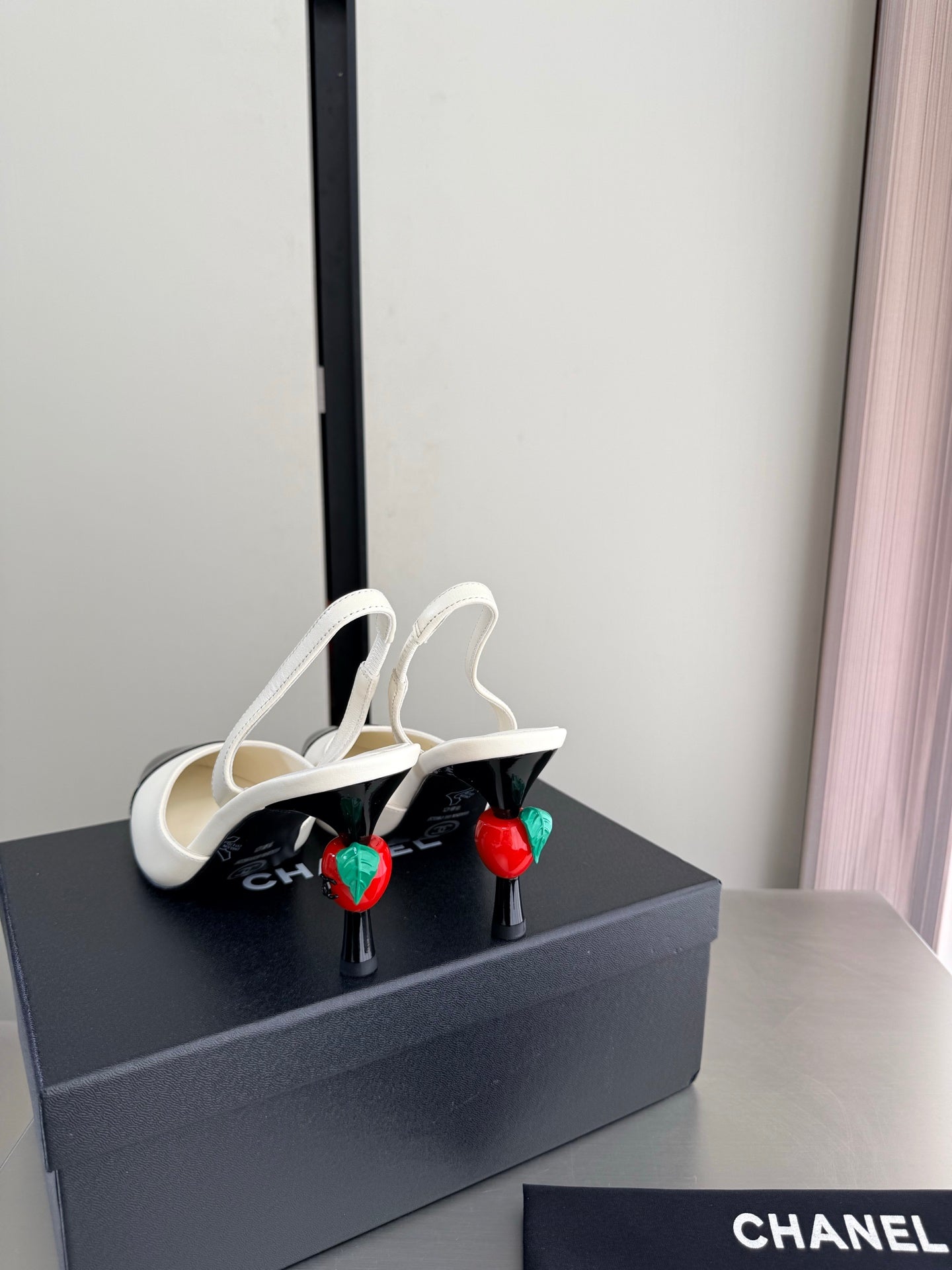 Chanel 2026 Little Red Apple Heel Slingback 85mm Lambskin 929465