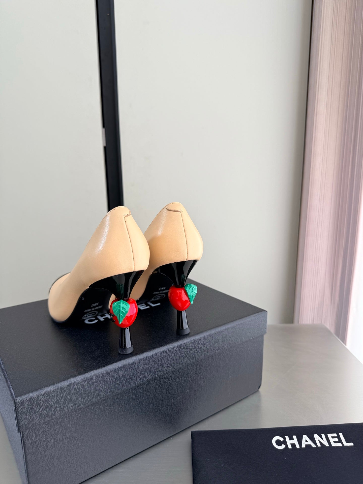 Chanel 2026 Little Red Apple Heel Pump 85mm Lambskin 929469