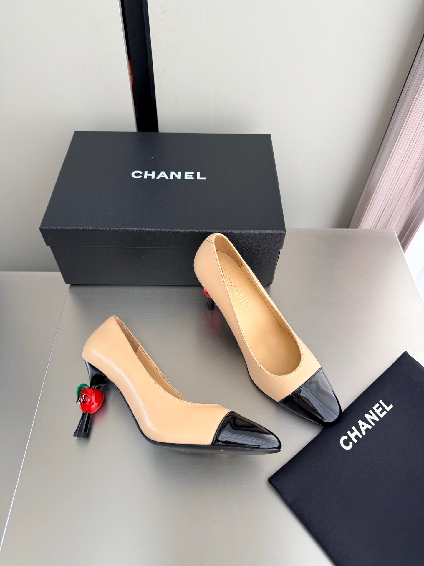 Chanel 2026 Little Red Apple Heel Pump 85mm Lambskin 929469
