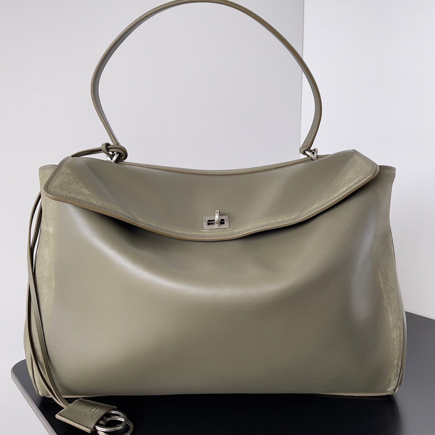 Balenciaga 2026 Rodeo Bag Olive Green Smooth Calfskin Silver Hardware