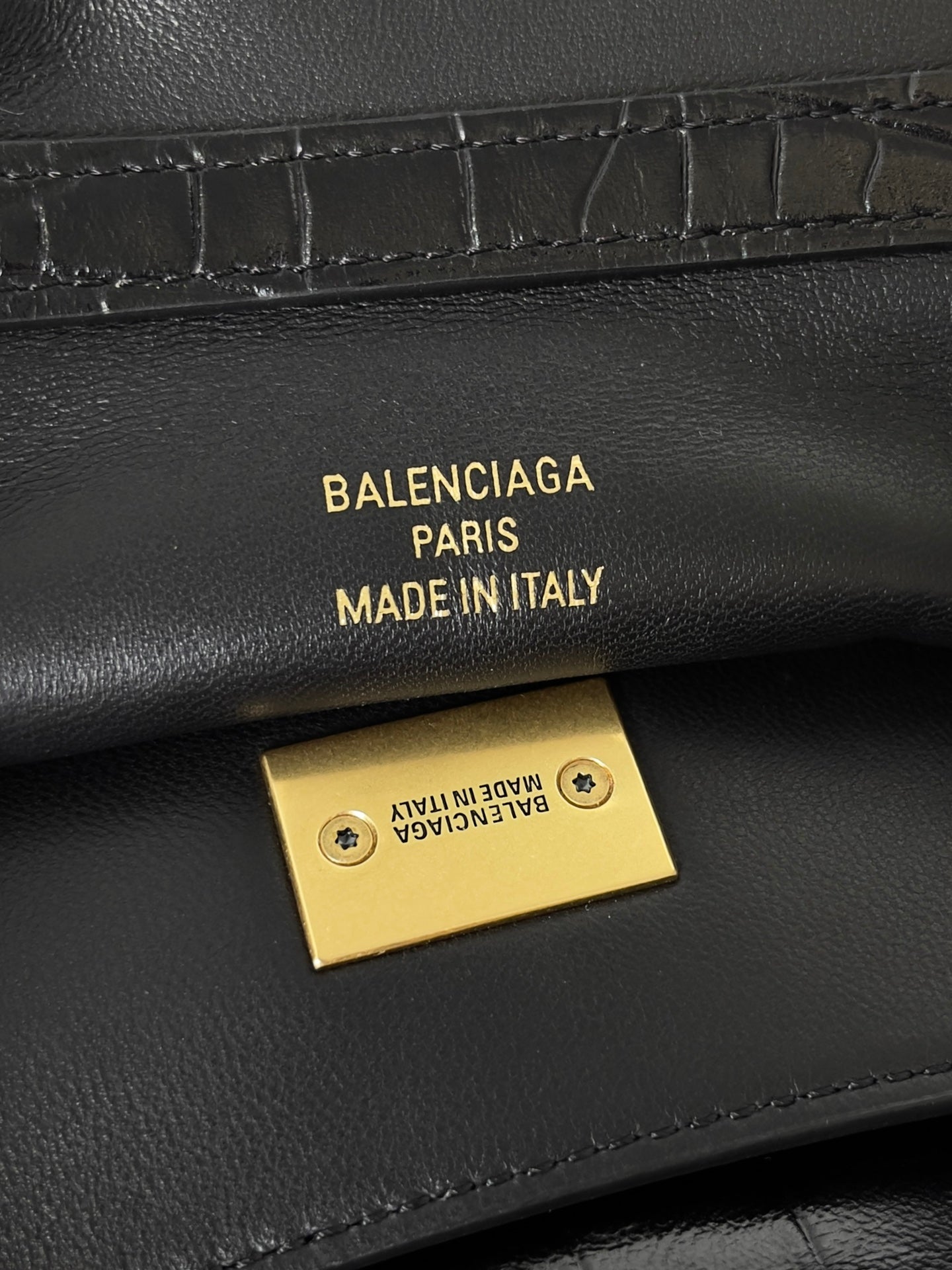 Balenciaga Rodeo Bag 35 Black Crocodile Skin Gold Hardware 351307