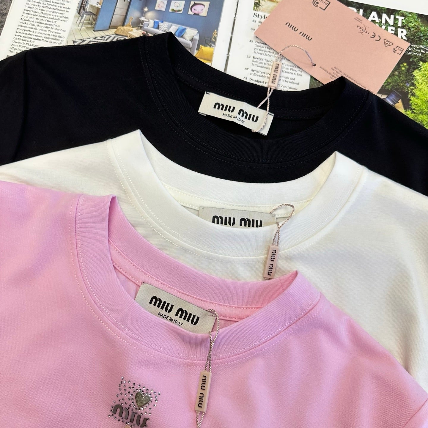 Miumiu 2026 T-shirt Mercerized Cotton 374818
