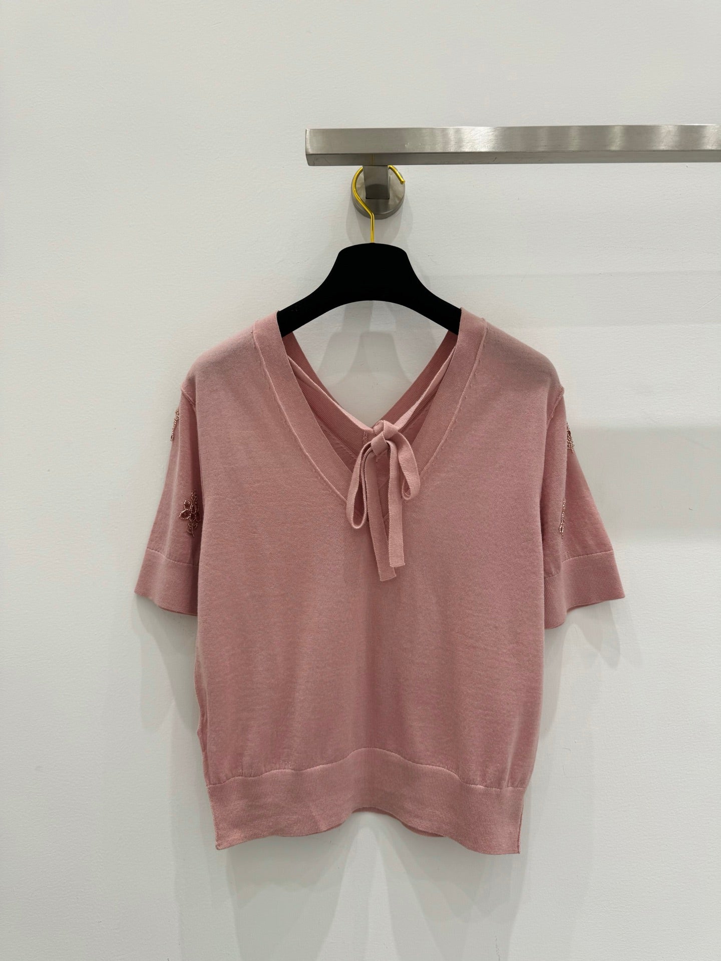 Fendi Wool Cropped sweater with crystal embroidery 229410