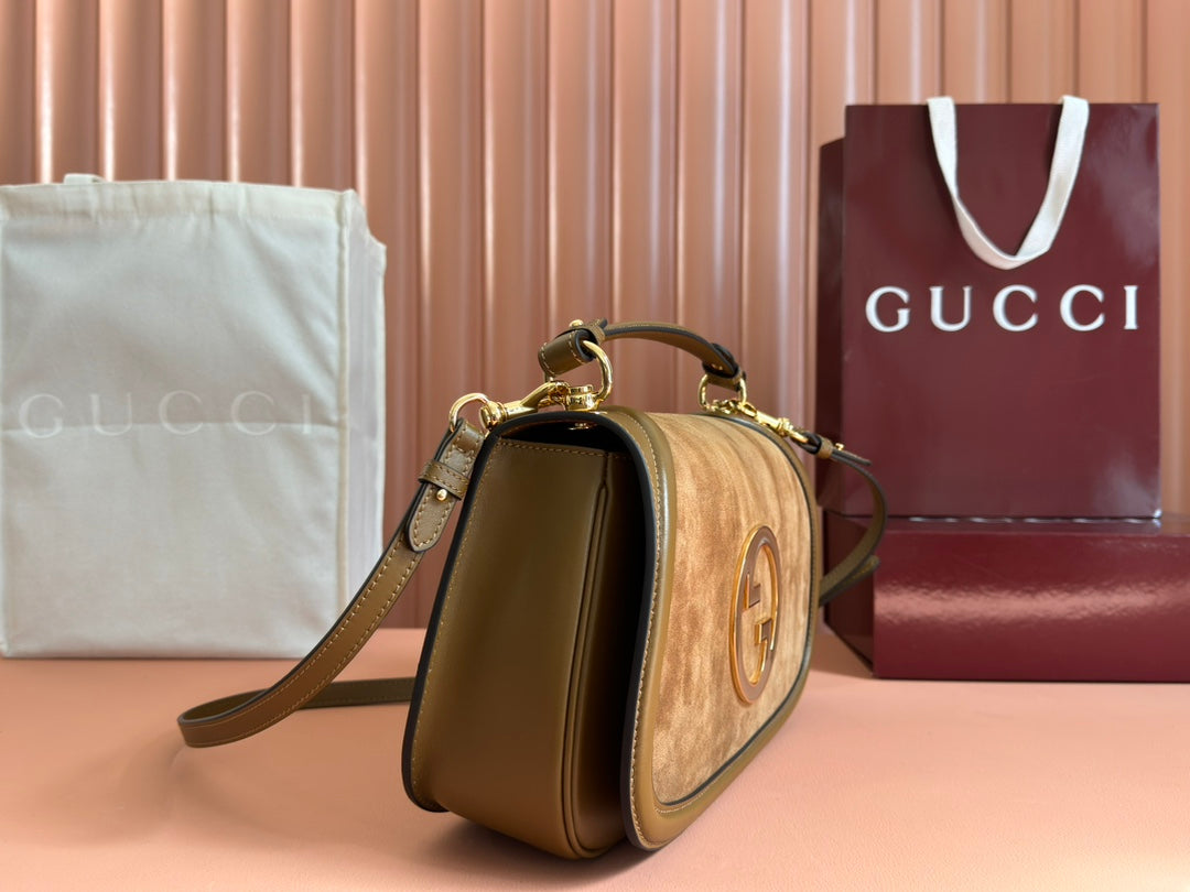 Gucci 2026 Blondie 32 Bag Brown Suede Leather 277494