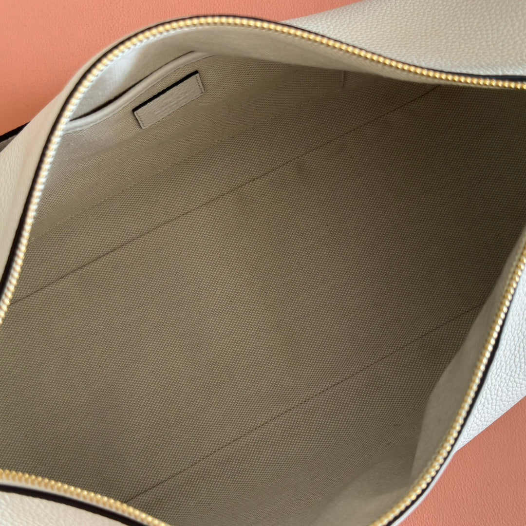 Gucci 2026 Half Horsebit Bag 38cm White Leather 277338