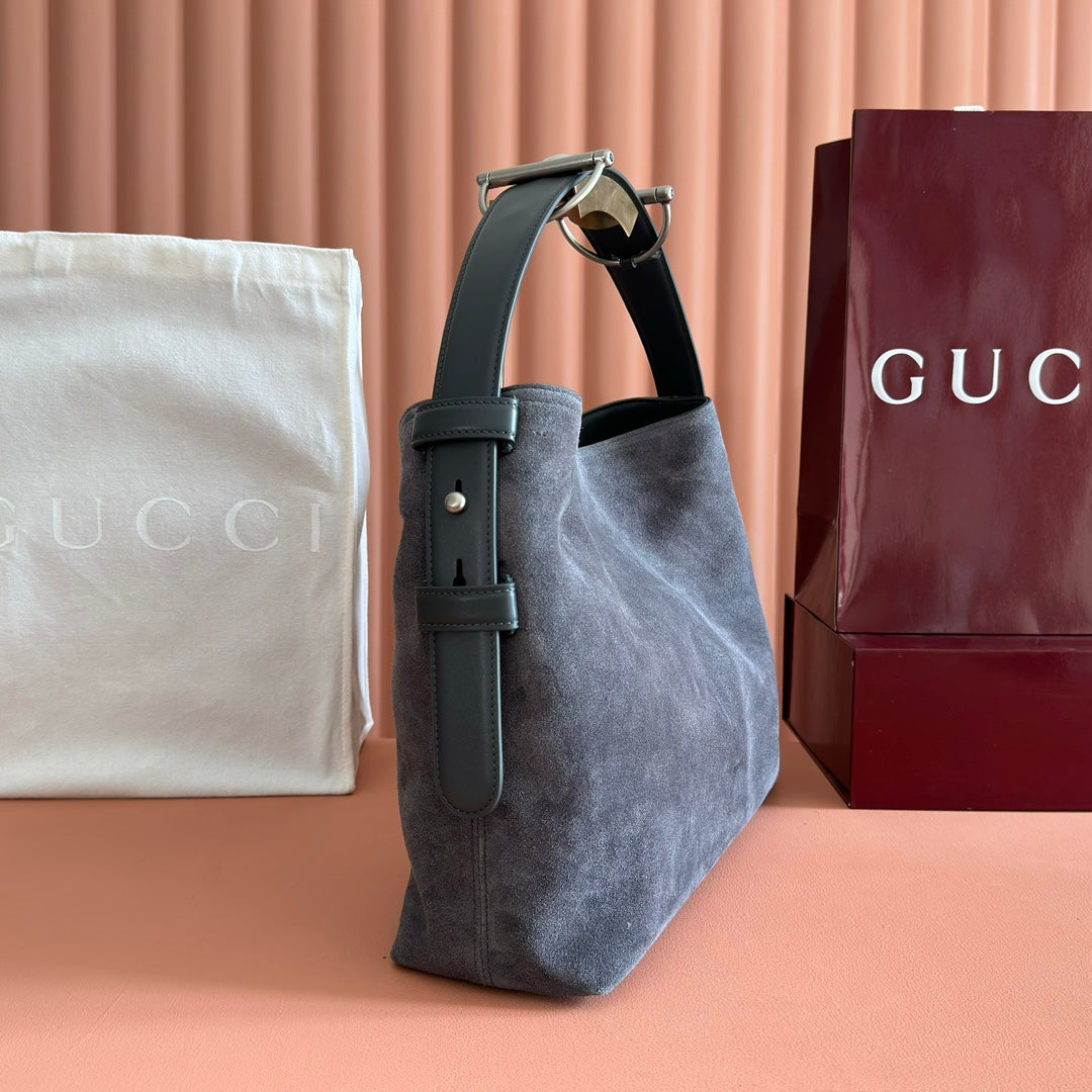 Gucci 2026 Beatrix Bag 35cm Gray Suede 277480
